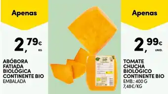 Continente Abóbora fatiada biológica continente bio embalada promoção