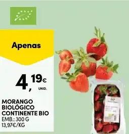 Continente Morango biológico continente bio promoção