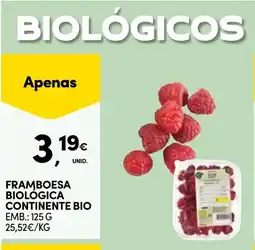 Continente Framboesa biológica continente bio promoção