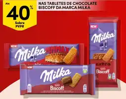 Continente tabletes de chocolate biscoff da marca milka promoção