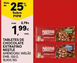 Continente tabletes de chocolate extrafino nestlé amêndoas/avelãs promoção