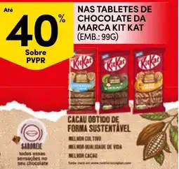 Continente nas tabletes de chocolate da marca kit kat promoção