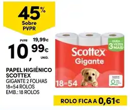 Continente Papel higiênico scottex gigante 2 folhas promoção