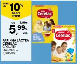 Continente Farinha láctea cerelac c/ gluten promoção