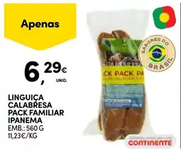 Continente linguiça calabresa pack familiar ipanema promoção