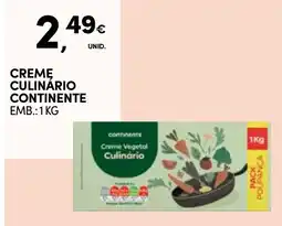 Continente Creme vegetal culinário continente promoção