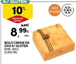 Continente Bolo creme de ovo s/ gluten promoção
