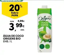 Continente Água de coco origens bio promoção