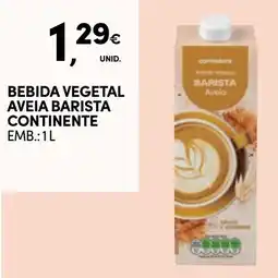 Continente Bebida vegetal aveia barista continente promoção
