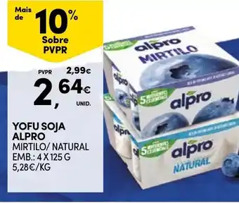 Continente Yofu soja alpro mirtilo/natural promoção