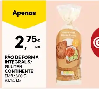 Continente pão de forma integral s/ glúten continente promoção