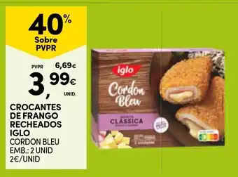 Continente Crocantes de frango recheados iglo cordon bleu promoção