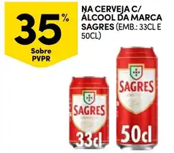 Continente Ņa cerveja c/ alcool da marca sagres promoção