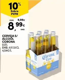 Continente Cerveja s/ alcool corona promoção