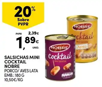 Continente Salsichas mini cocktail nobre promoção