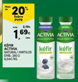 Continente Kéfir activia natural / mirtilos promoção