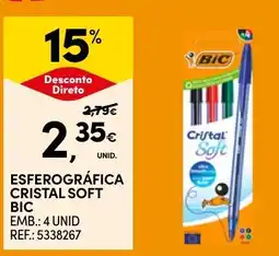 Continente esferográfica cristal soft bic promoção