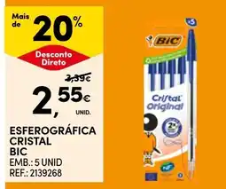 Continente esferográfica cristal bic promoção
