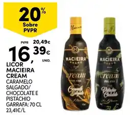 Continente Líquor macieira cream caramelo salgado/ chocolate e pistáchio promoção