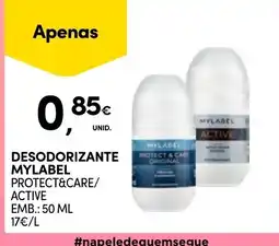 Continente Desodorante mylabel protect&care/active promoção