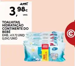 Continente toalhinhas hidratação continente do bebé promoção