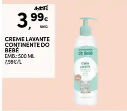 Continente creme lavante do bebê promoção
