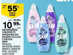 Continente Detergente liquido p/ maquina da roupa ciclos curtos skip promoção