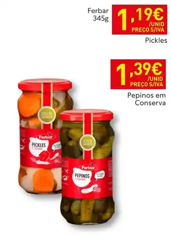 Recheio Ferbar pickles promoção