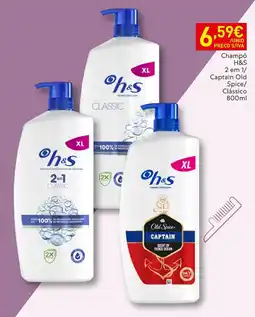 Recheio Champô H&S 2 em 1 Captain Old Spice/Clássico promoção