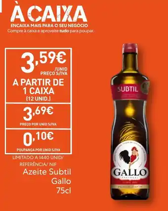 Recheio Azeite Subtil Gallo promoção