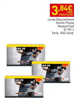 Recheio Luvas descartáveis nitrilo pretas masterchef promoção