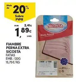 Continente Fiambre perna extra sicosta fatias promoção