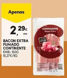 Continente Bacon extra fumado continente promoção