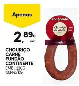 Continente Chouriço carne fundão continente promoção