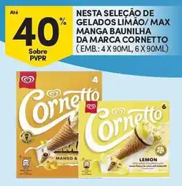 Continente Cornetto limão/max manga baunilha promoção
