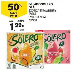 Continente gelado solero olá exotic/strawberry twist promoção