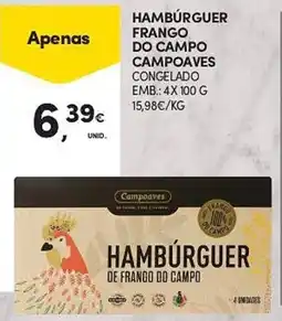 Continente Hambúrger de frango do campo campoaves promoção