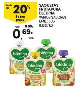 Continente saquetas frutapura blédina vários sabores promoção