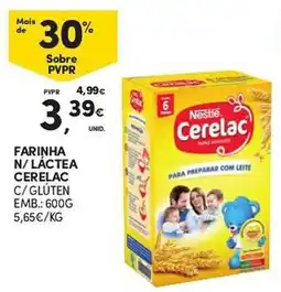 Continente Farinha n/ láctea cerelac c/ glúten promoção