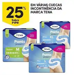 Continente Em várias cuecas incontinência da marca tena promoção