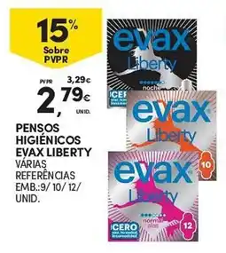 Continente Pensos higiénicos evax liberty promoção