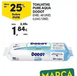 Continente toalhitas pure aqua dodot promoção