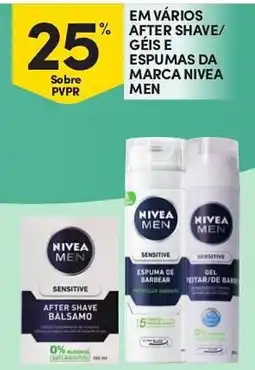 Continente Em vários after shave/ géis e espumas da marca nivea promoção