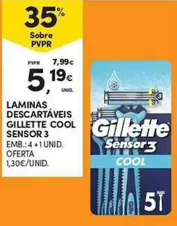 Continente laminas descartaveis gillette cool sensor 3 promoção