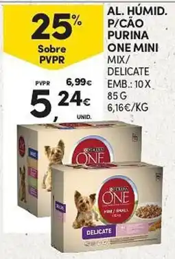 Continente Alimento húmido para cão purina one mini delicate promoção