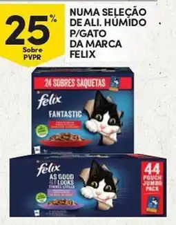 Continente Numa seleção de ali. humido p/gato da marca felix promoção