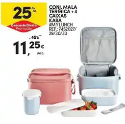 Continente Conj. mala térmica + 3 caixas kasa promoção