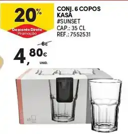 Continente Conj. 6 copos kasa #sunset promoção
