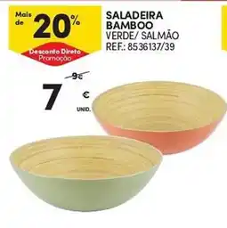 Continente Saladeira bamboo verde/salmão promoção