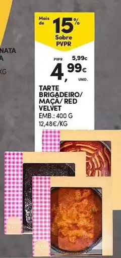 Continente Tarte brigadeiro/maça/red velvet promoção